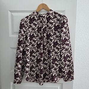 Ann Taylor Purple Floral Blouse. Womens M.